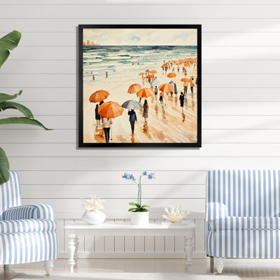 «Umbrella Beach Day Tranquitt I - Beach People», art mural