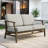 Solid Wood Teak Outdoor Loveseat With Cushion And Arms-114983541-114983538