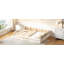 Lit plateforme tapissier en bois pleine grandeur avec garde-corps et coussin-1574310042