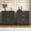 Table de chevet 3 tiroirs en bois l 23,6 po (ensemble de 2)