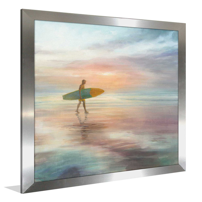 Surfside - Painting, Silver Framed, 31.5" H x 31.5" W x 1" D