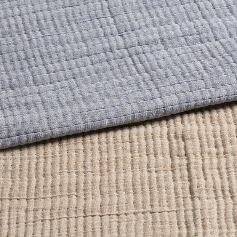 Couverture en crinkle denim, L 96 po x l 91 po