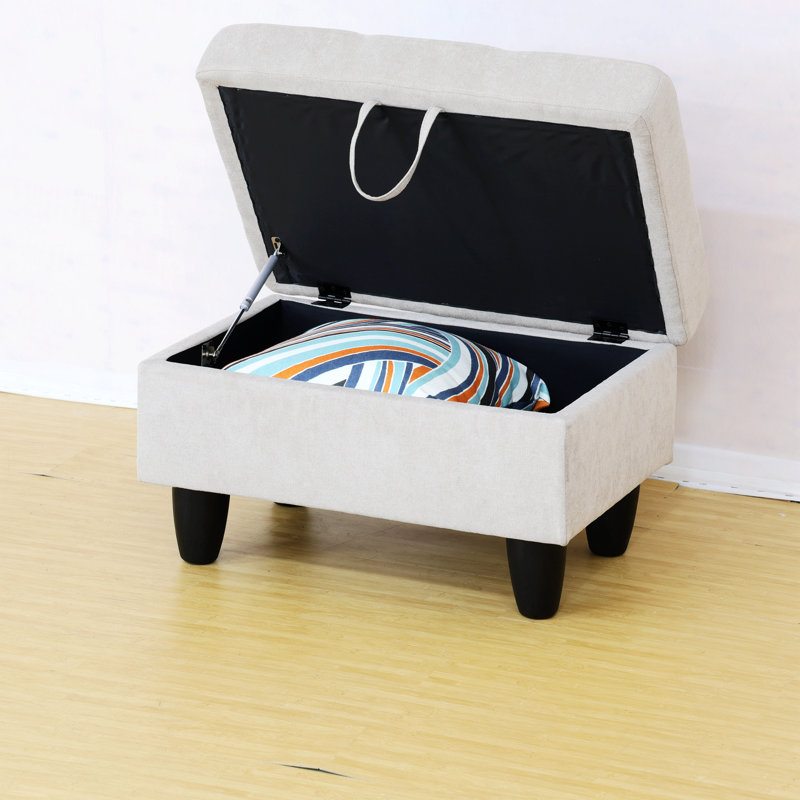 Repose-pieds avec rangement et repose-pieds, cadre robuste en tissu pour salon