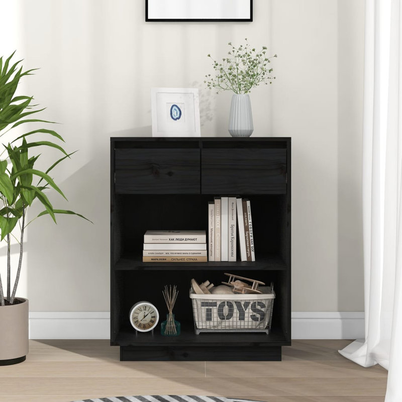 Ireion 60cm Solid Wood Console Table, Black