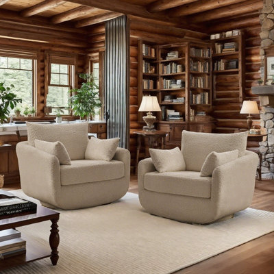 Ensemble de 2 fauteuils pivotants modernes Boucle