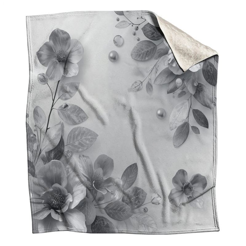 Couvertures d'arrangement floral monochrome, L 50 po x H 60 po