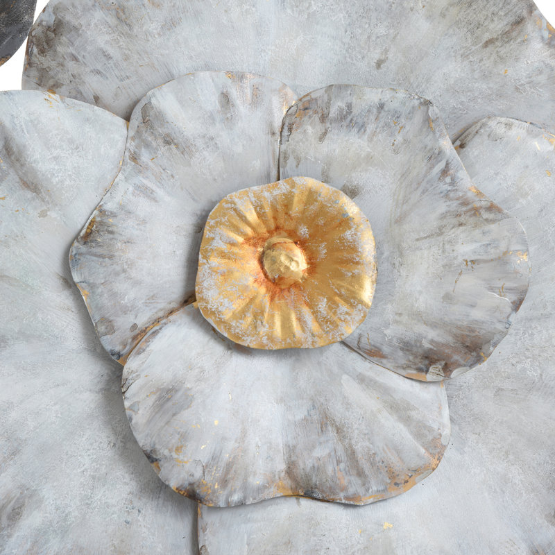 Floral Brooch - Hand Made Metal Wall Art Sculpture