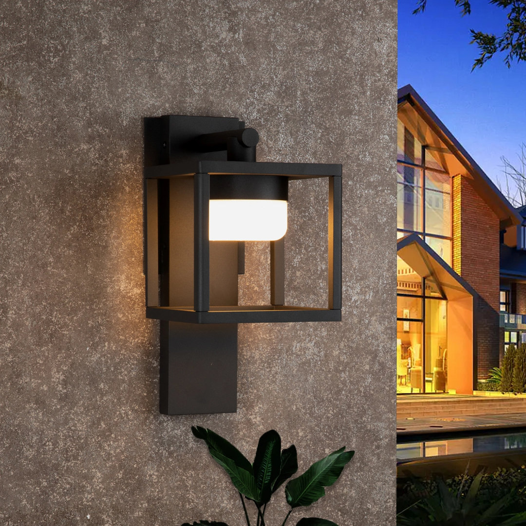 Ebern Designs Outdoor Wall Sconce Exterior IP44 Waterproof LED Wall Light Classic Wall Lamp Lantern Square Mount Lighting GX53 LED Bulb Aluminum Lights For Porch Entryway Doorway 6.5W 650Lm 3000K Ebern Designs Fixture 
