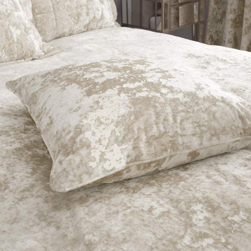 Crushed Velvet Cushion Cover, Beige
