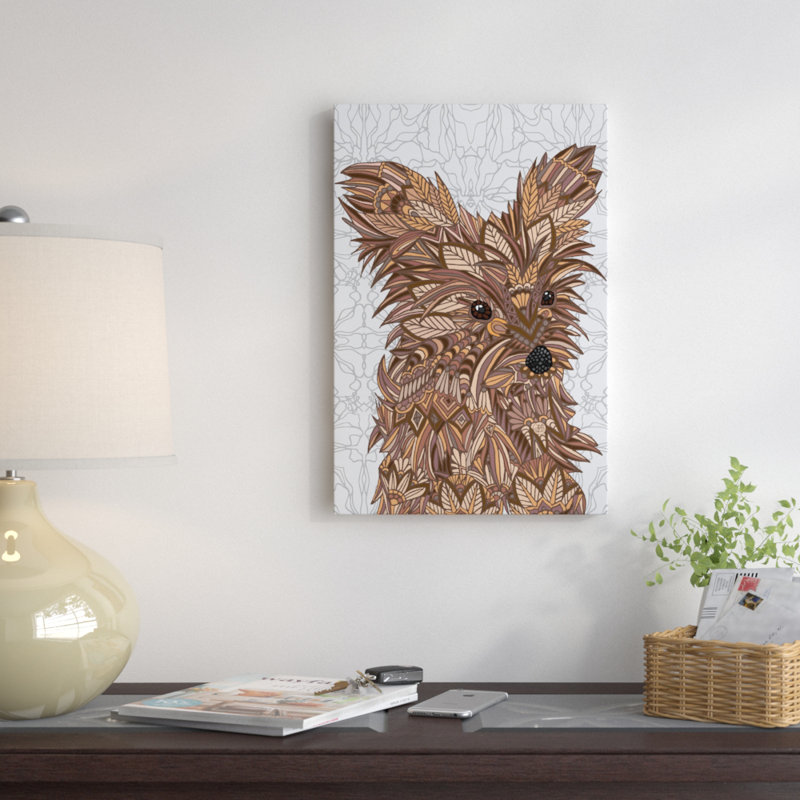 Jolie yorkie, impression sur toile tendue, H 12 po x l 8 po x P 0,75 po