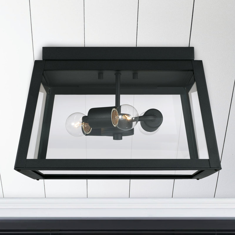 Plafonnier encastré d'extérieur 3 lumières Leighton, Noir
