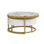 Table basse ronde et gigogne avec tiroirs