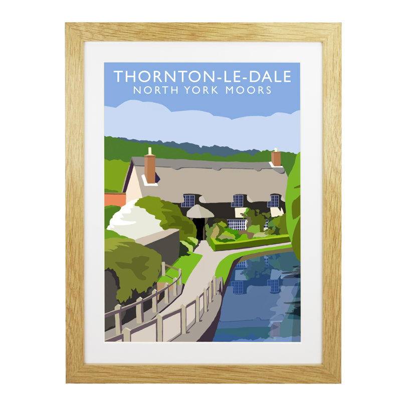 Thornton-Le-Dale by Richard O'Neil - Print, Oak Wood Frame, 54 cm H x 44 cm W x 2.2 cm D