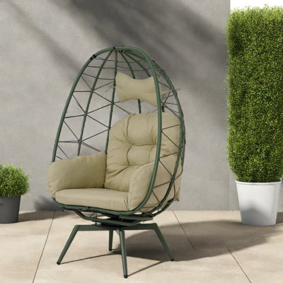Chaises longues pivotantes de patio, chaise en rotin moderne en acier pour la maison