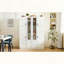 Grand garde-manger de style campagnard moderne de 53,2 po avec portes en acrylique et tablettes réglables-124512703