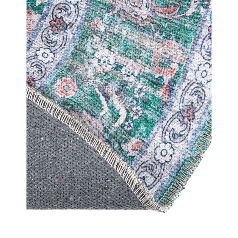 Tapis Samarth Thorine, Vert, Rond 7 pi 10 po