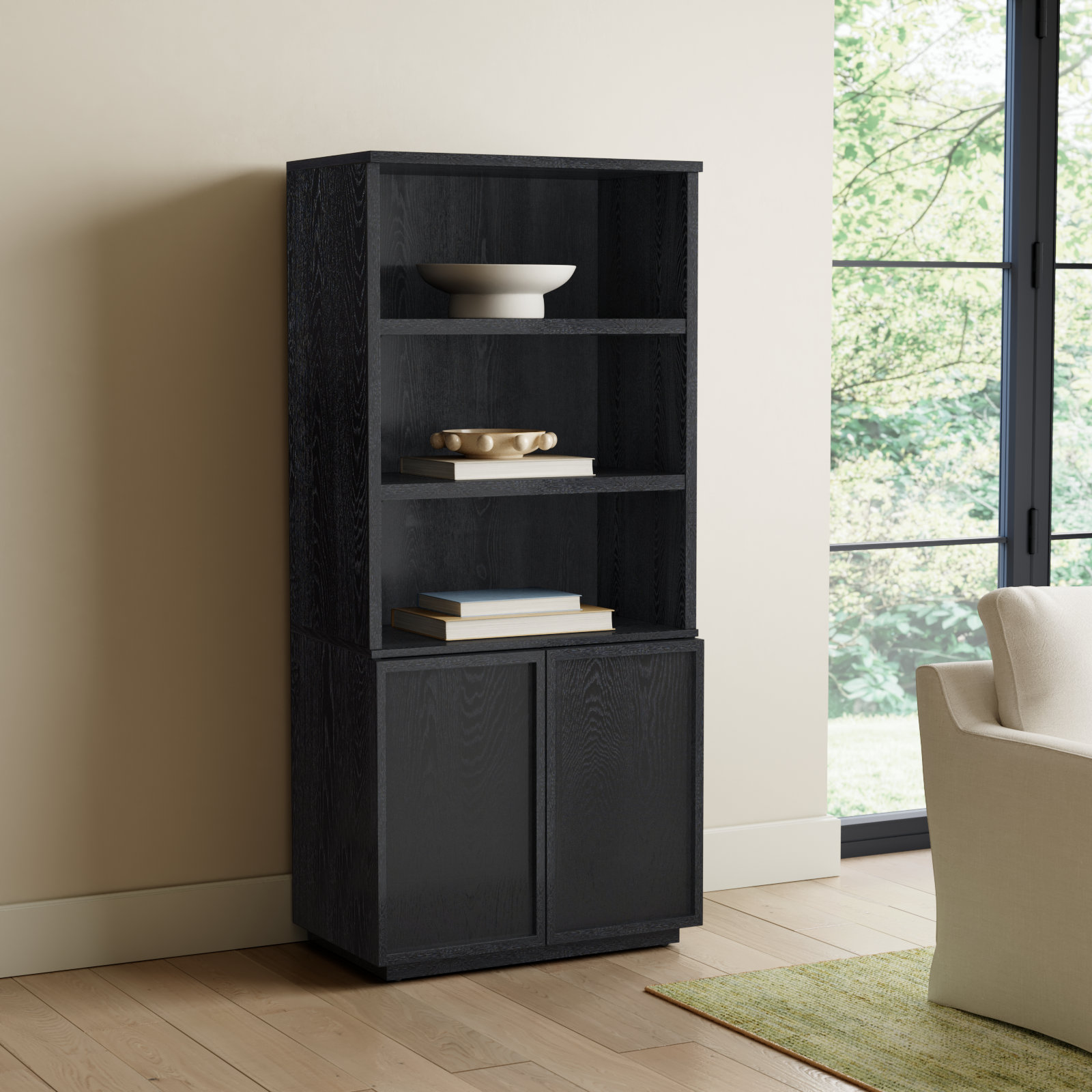 Hudson 30" Bookcase, Black