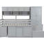 Lit mezzanine simple gris avec bureau, tiroirs et tablettes de rangement-2033214045-2033214042
