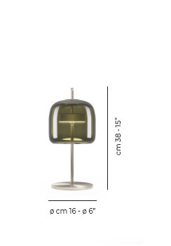 Jube Table Lamp S Old Green Transparent Matt Steel L2416 Ul, Old Green Transparent
