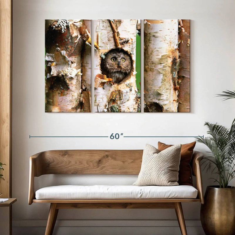 Brampt Owl In Tree Hole, 32" H x 50" W