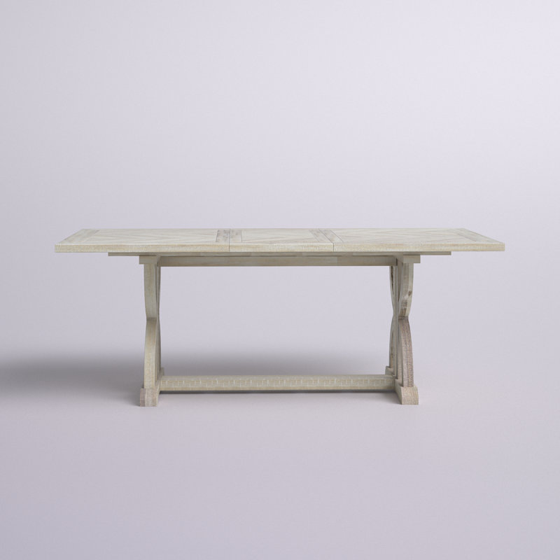 Millan Extendable Acacia Unfinished Solid Wood Base Dining Table, Ash