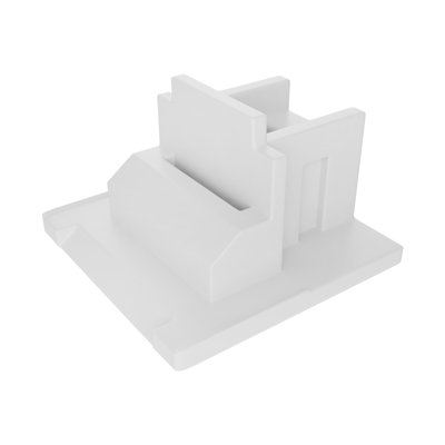  Support supérieur en plastique de 17/32 po de hauteur, finition blanche
