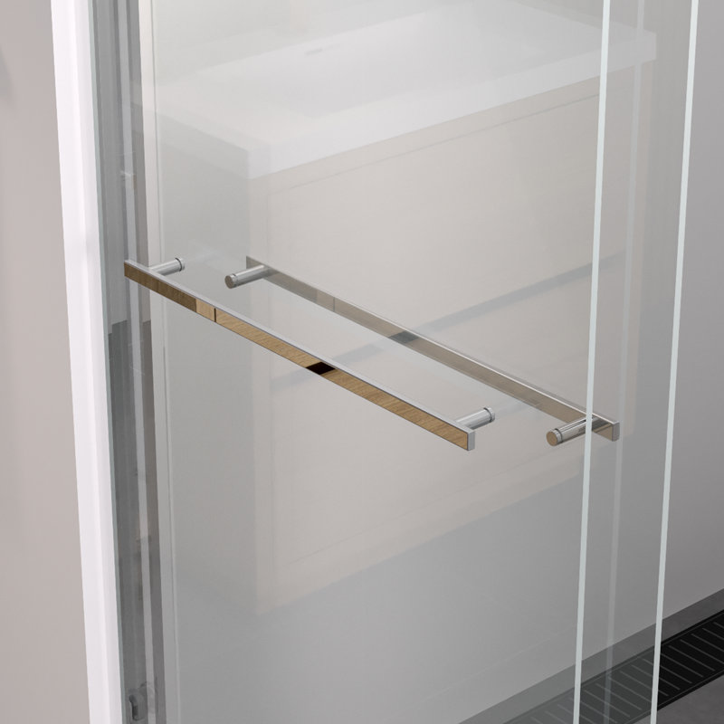 44 - 48"X76" Double Sliding Shower Door For Bathroom, Aluminum Frame With Finished, 1/4" (6Mm) Clear Tempered Glass, Materials, Reversible Installation