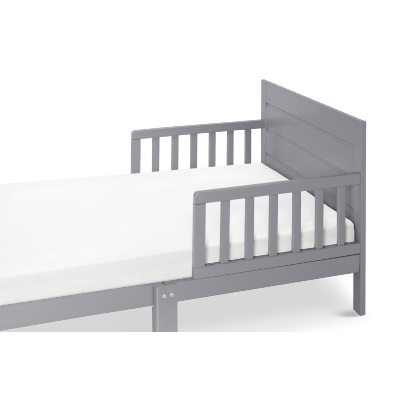 Gray Pine Wood Frame Toddler Platform Bed