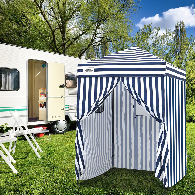 Flex Ultra Compact 5 pi. L 5 pi. Auvent en métal, Bleu / blanc