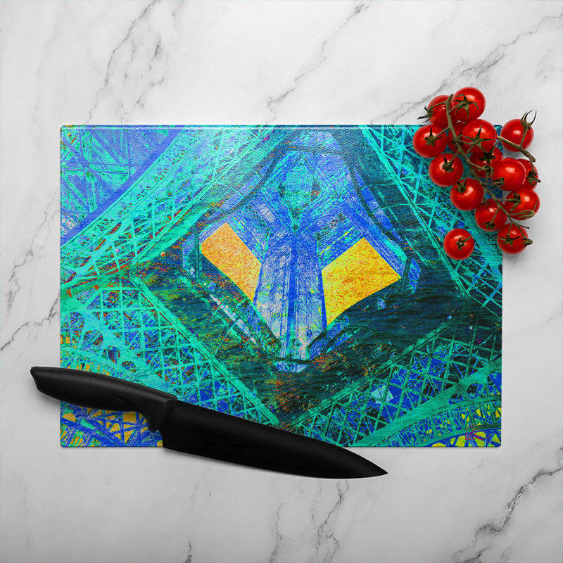 Looking Up Glass Chopping Board, 40cm L x 28cm W