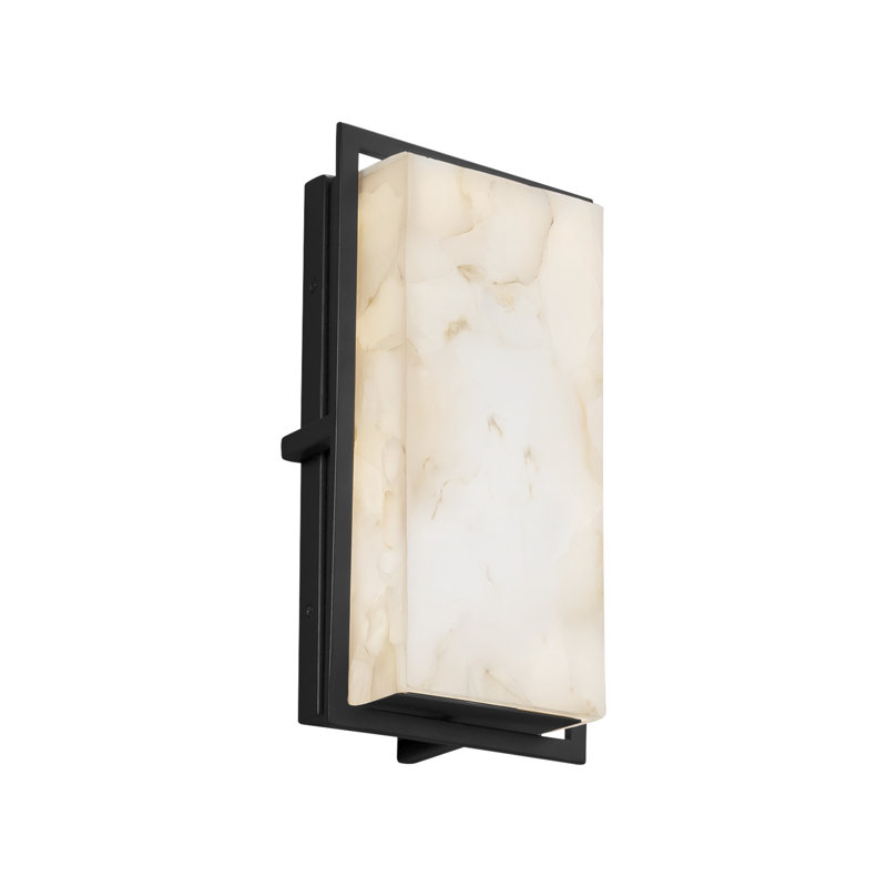 Asae Stone Wall Light, 12" H x 6.5 W" x 3.5" D, Matte Black