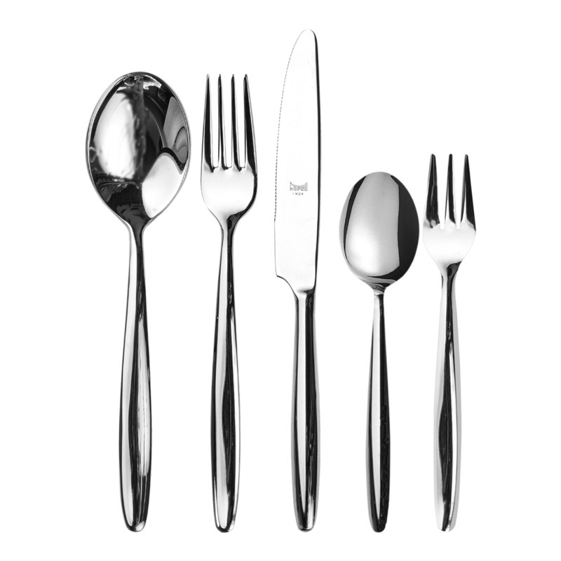 Ensemble de couverts Acqua avec fourchette à gâteaux et couteaux H / H - 30 pièces - Acier inoxydable