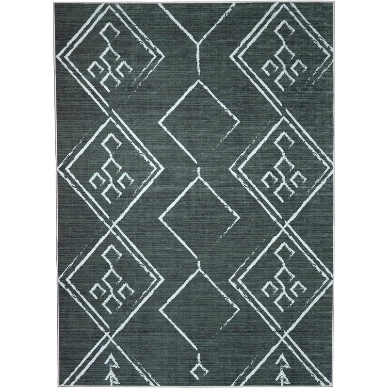 Kelahni Washable Geometric Indoor Rug, Rectangle 5'8'' x 9'