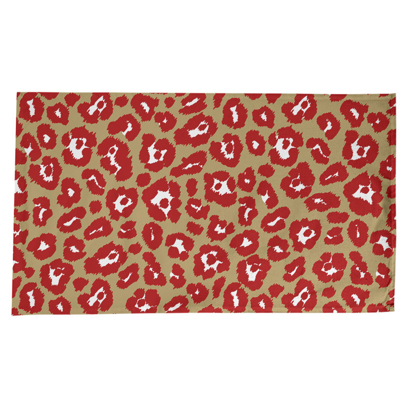 Animal Print Cotton Blend Tablecloth, 102'' x 58'', Tan