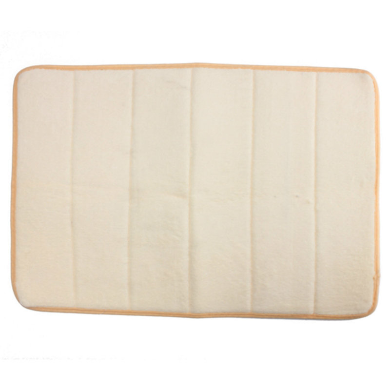 Alleras Memory Foam Non-Slip Bath Rug, Khaki