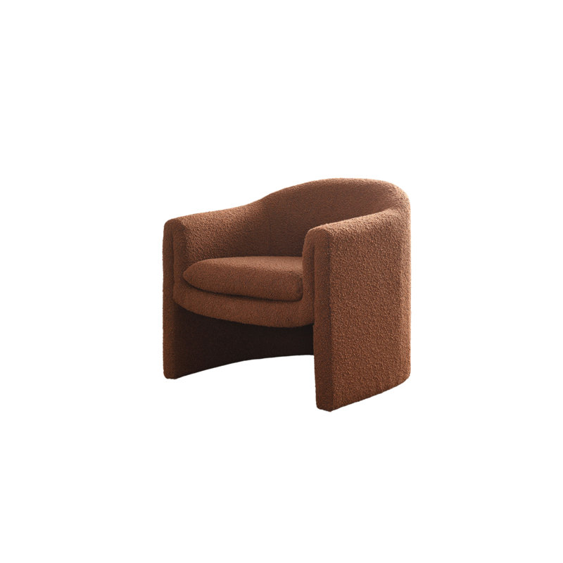 Boucle Tufted Club Chair, Orange