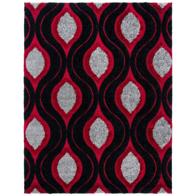 Tapis noir / rouge / gris Alsup