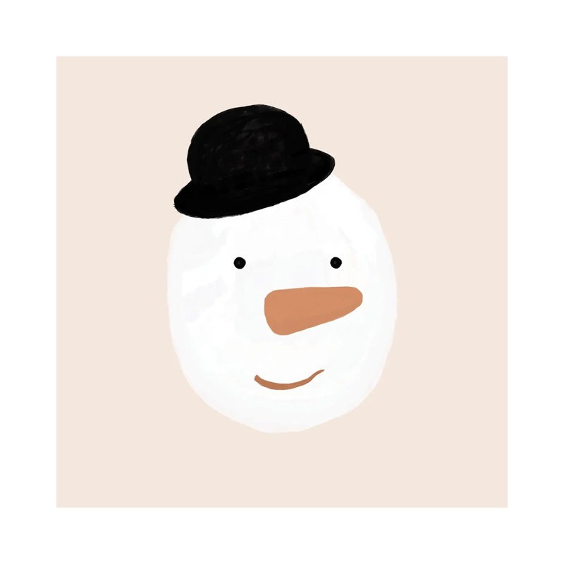 Snowman - Wrapped Canvas Painting, 30.48 cm H x 30.48 cm W
