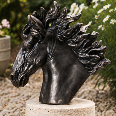 Classical Horse Head Bust Garden Statue