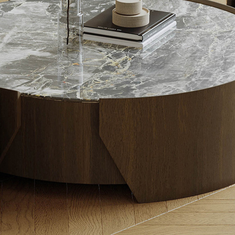 Table basse ronde en pierre supercristalline