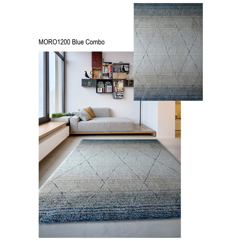 Tapis bleu touffeté à la main Ullman