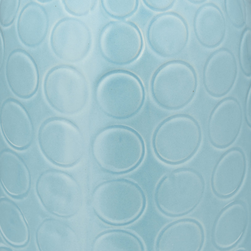 Vase en grès cérame texturé Agaba - Accent décoratif moderne, Bleu, H 16 po x l 7 po x P 7 po