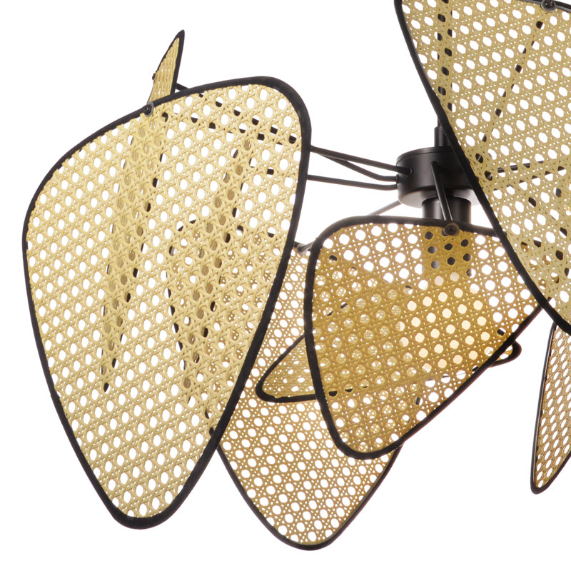 Luminaire suspendu 1 lumière jaune Amberlyn, H 57 po x l 31 po x P 31 po