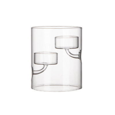 Décorations de table de Noël Bougie cylindrique européenne en verre avec lampe à huile et chandelier coupe-vent pour la maison