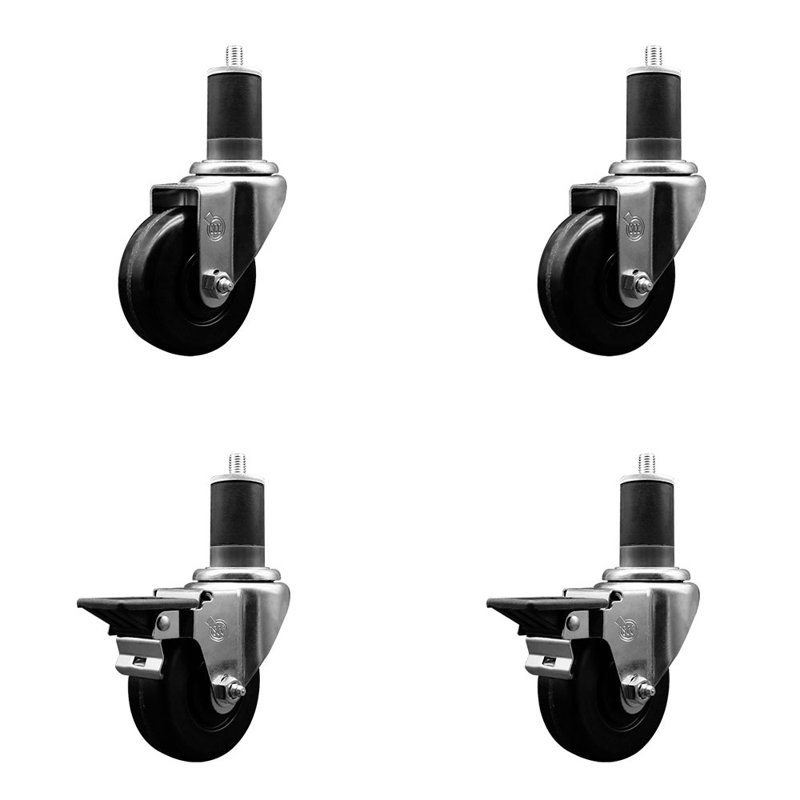 Ensemble de roulettes extensibles pivotantes à roulettes Phenolique 2 freins SCC PLB 3-1 / 2 po x 1-5 / 8 po