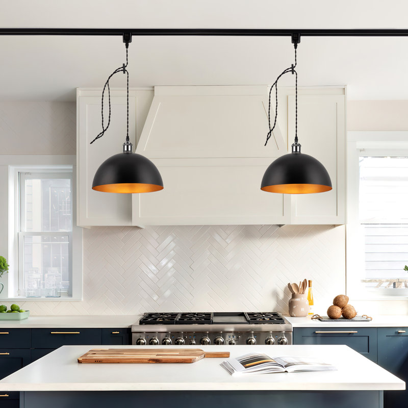 Luminaire suspendu sur rail H avec cordon E26 réglable de 4 pieds, Noir