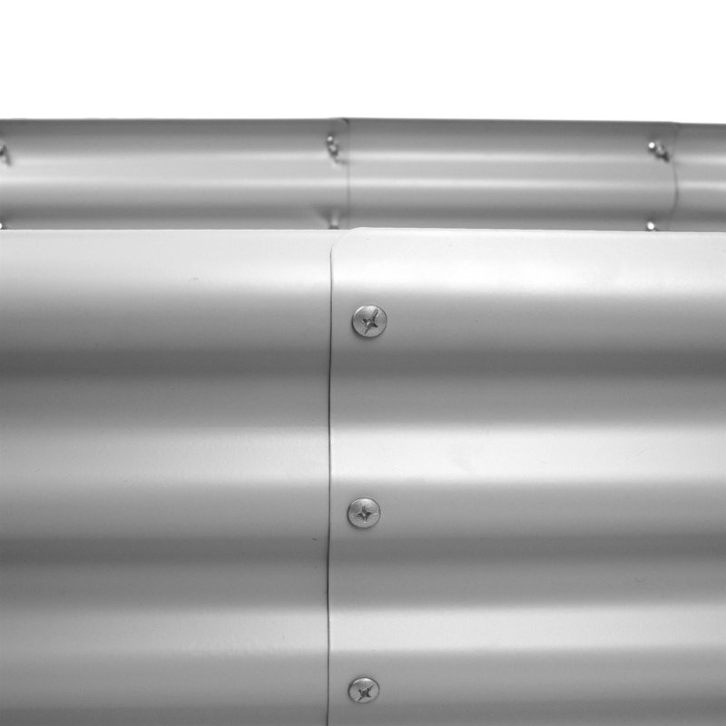 Harbour Housewares - Rounded Galvanised Steel Raised Garden Bed Planters - Set of 2, Silver, 30cm H x 120cm W x 60cm D