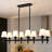 8-light 41.34'' Farmhouse Linear Chandelier With White Shade For Dining Table & Kitchen Island-1847890077