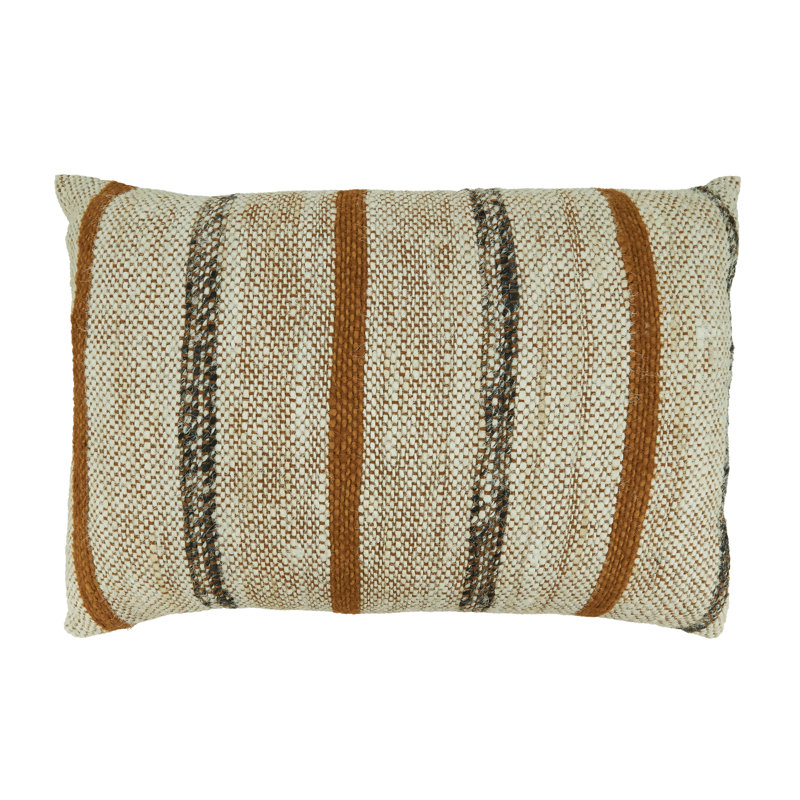 Down-Filled Throw Pillow With Striped Design, Pillow Cover Only - No Insert