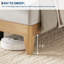 Base de lit plateforme en bois, pieds en bois et support central en métal robuste, lattes en bois, aucun sommier requis-129632074-129632075